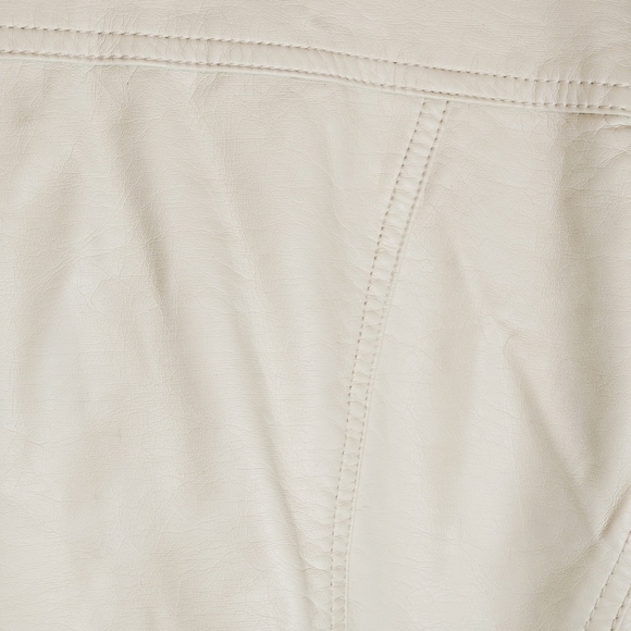 Forever 21 Black & Cream Duo-Tone Moto Faux Leather Jacket Size L - Picture 12 of 16